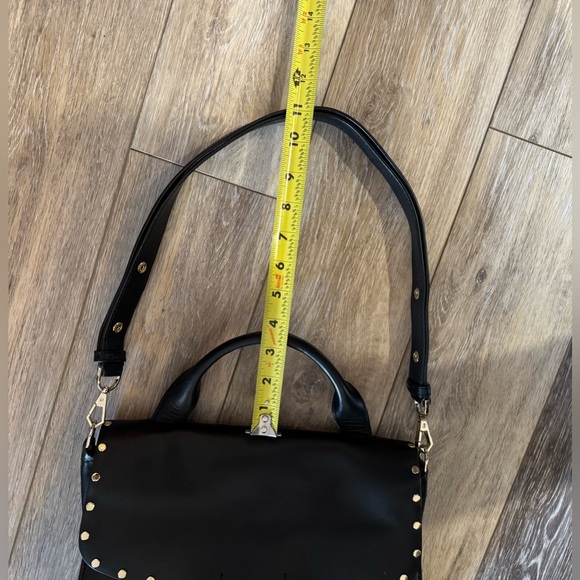 Rebecca Minkhoff Black Leather Gold Studded Biker Satchel - Picture 10 of 10